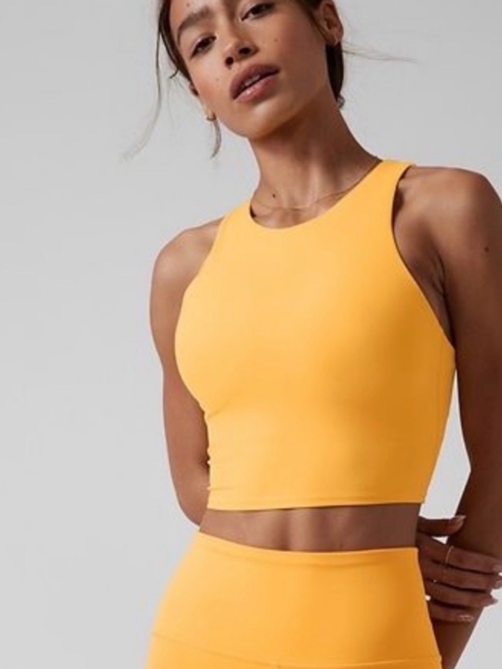 ATHLETA Conscious Crop Bra A-C Yellow Size Medium
